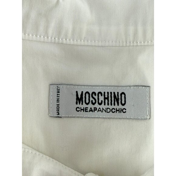 Moschino Cheap and Chic Shirt Button Up White Women's Size 10US It44 Italy - Picture 3 of 8